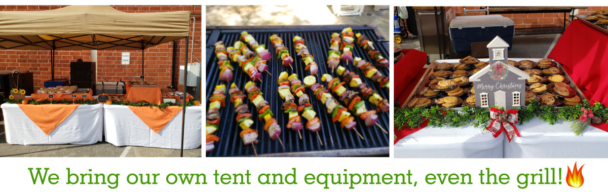 We bring our own tent and equipment, even the grill!