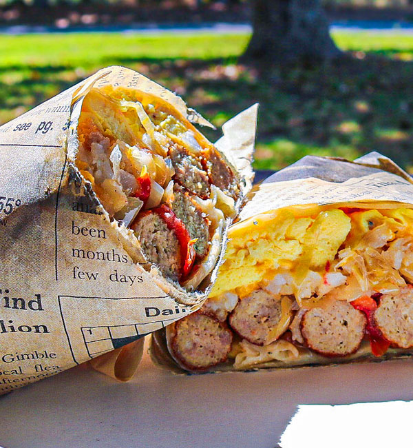 Breakfast burritos, catering services
