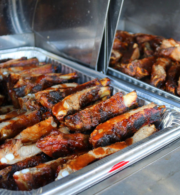 Tasting ribs, catering services, Fullerton CA